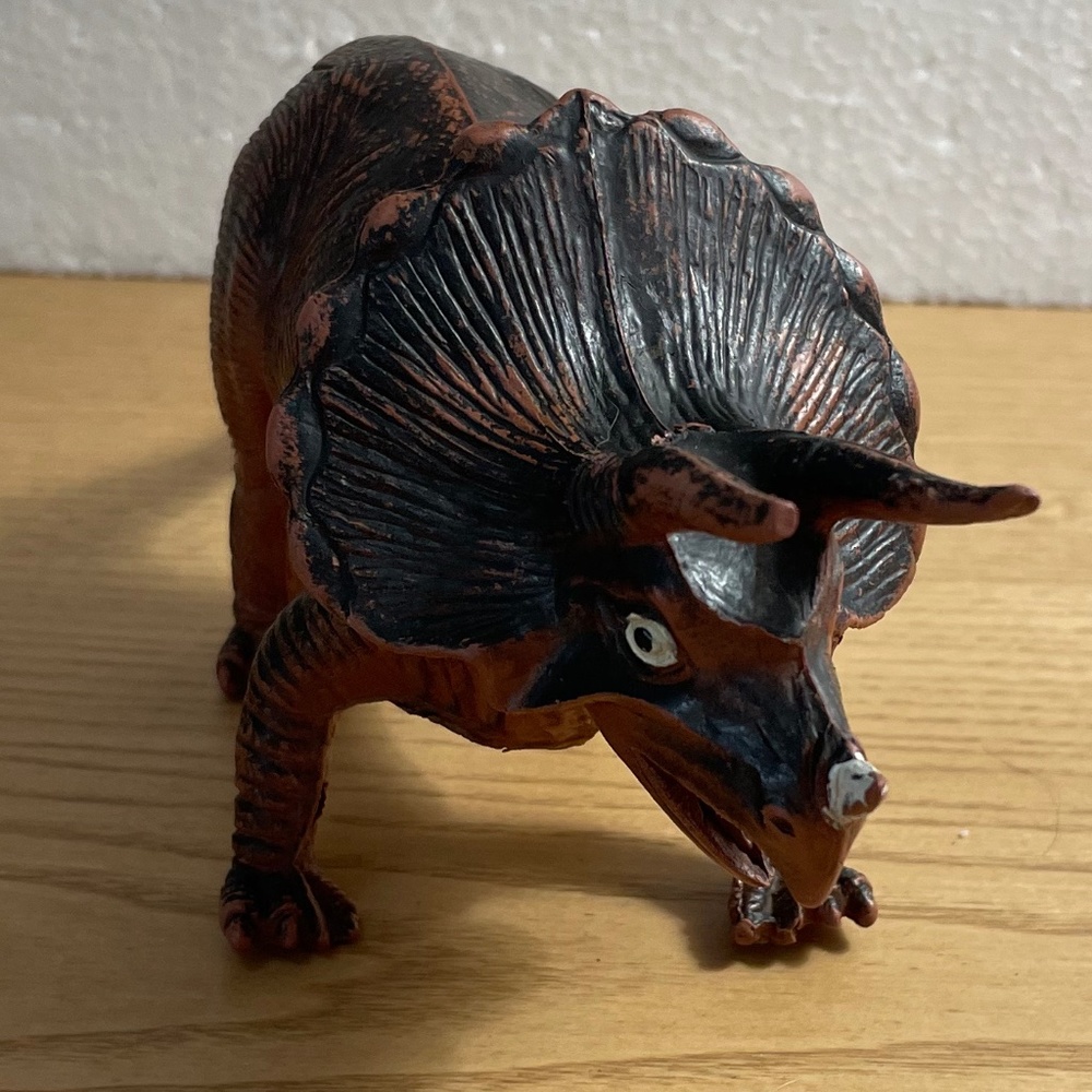 Triceratops Vintage Imperial Dinosaur Figure Dor Mei Monster 10” Inch 1985